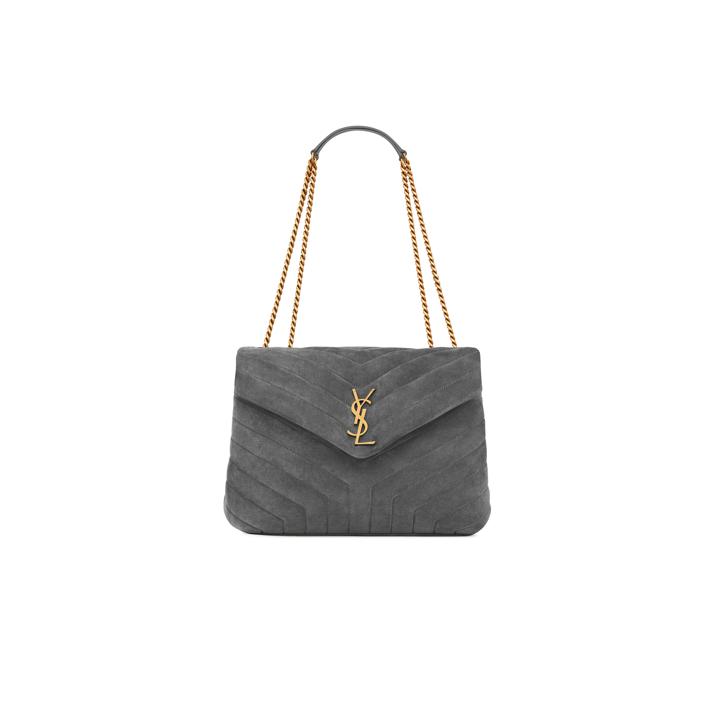 YSL LOULOU MEDIUM IN QUILTED SUEDE 5749461U8671112 (32*22*12cm)
